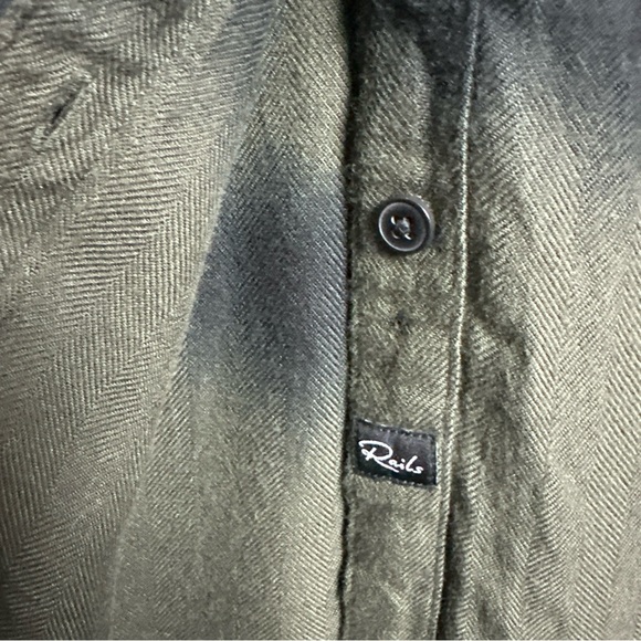 Rails Olive and Black Tie-Dye Button Down Shirt - Picture 7 of 11